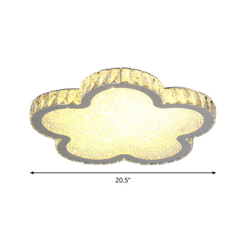 Modern Crystal-Encrusted LED Ceiling Lamp with Dimming & Remote - Available in 3 Sizes & Warm/White Light