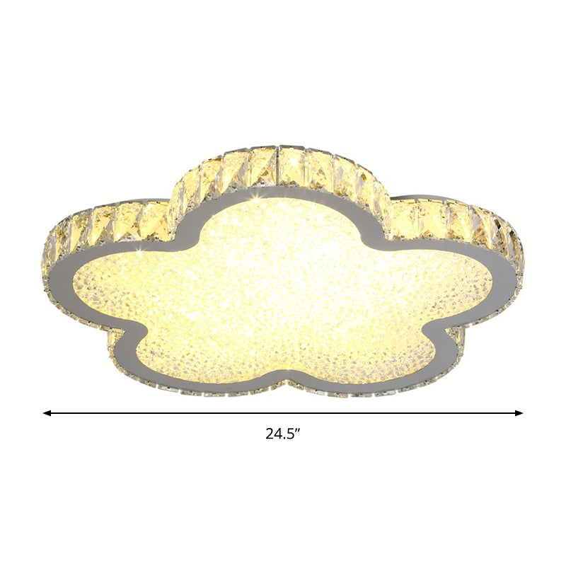 Modern Crystal-Encrusted LED Ceiling Lamp with Dimming & Remote - Available in 3 Sizes & Warm/White Light