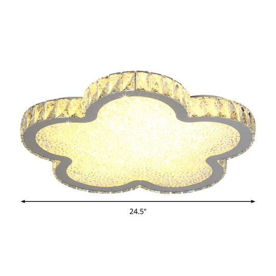 Modern Crystal-Encrusted LED Ceiling Lamp with Dimming & Remote - Available in 3 Sizes & Warm/White Light