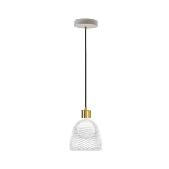 Modernist Metallic Bell Hanging Light Fixture with 1 Bulb - Black/White Pendant Lighting for Dining Room