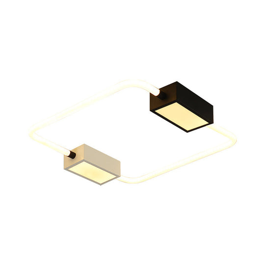 Modern LED Ceiling Mount Lamp: White Round/Square/Rectangular Flush Mount with Acrylic Shade – Warm/White Light