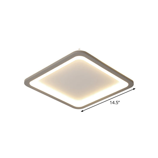 14.5/19/23.5 Led Square Bedroom Flush Mount Acrylic Ceiling Lamp - Thin & Stylish Nordic Design In
