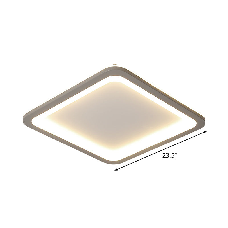 14.5/19/23.5 Led Square Bedroom Flush Mount Acrylic Ceiling Lamp - Thin & Stylish Nordic Design In