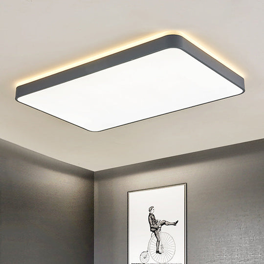 LED Acrylic Ceiling Lamp: Modern Simplicity, Flush-Mounted, Grey/White, Warm/White Light - Bedroom Lighting Solution
