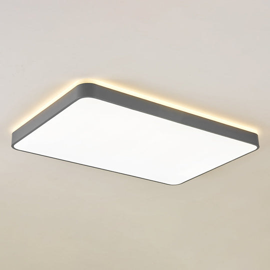 Led Acrylic Ceiling Lamp: Modern Simplicity Flush-Mounted Grey/White Warm/White Light - Bedroom