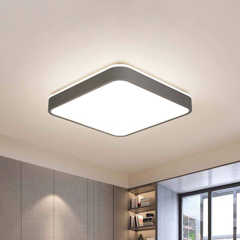 LED Acrylic Ceiling Lamp: Modern Simplicity, Flush-Mounted, Grey/White, Warm/White Light - Bedroom Lighting Solution