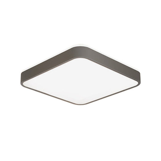 Led Acrylic Ceiling Lamp: Modern Simplicity Flush-Mounted Grey/White Warm/White Light - Bedroom