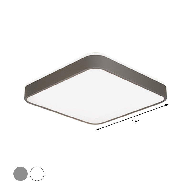 Led Acrylic Ceiling Lamp: Modern Simplicity Flush-Mounted Grey/White Warm/White Light - Bedroom