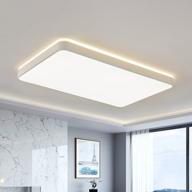 LED Acrylic Ceiling Lamp: Modern Simplicity, Flush-Mounted, Grey/White, Warm/White Light - Bedroom Lighting Solution