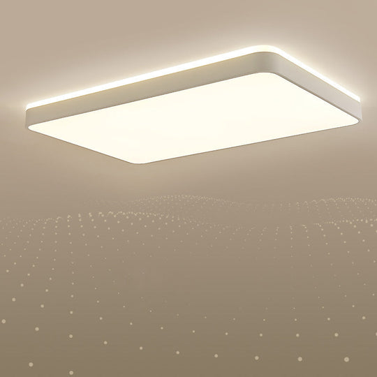 Led Acrylic Ceiling Lamp: Modern Simplicity Flush-Mounted Grey/White Warm/White Light - Bedroom
