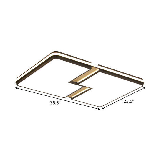 Minimalistic Black & White LED Flushmount Ceiling Light with Split Design and Multi-Color Options