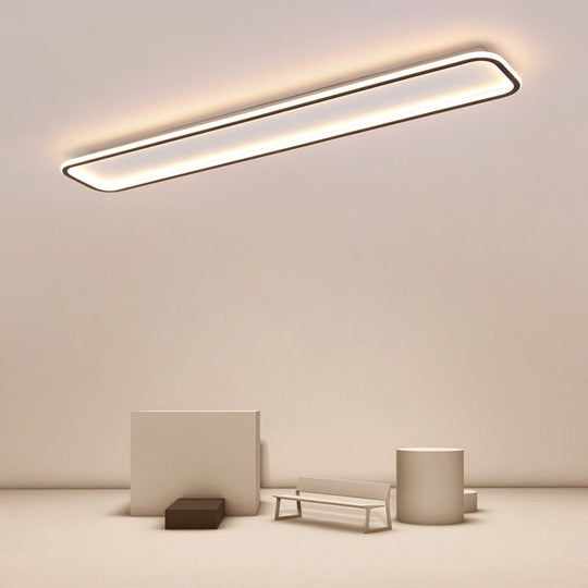Minimalist Black LED Ceiling Light in Warm/White, Available in 3 Lengths