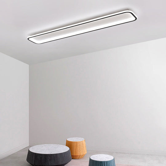 Minimalist Black LED Ceiling Light in Warm/White, Available in 3 Lengths