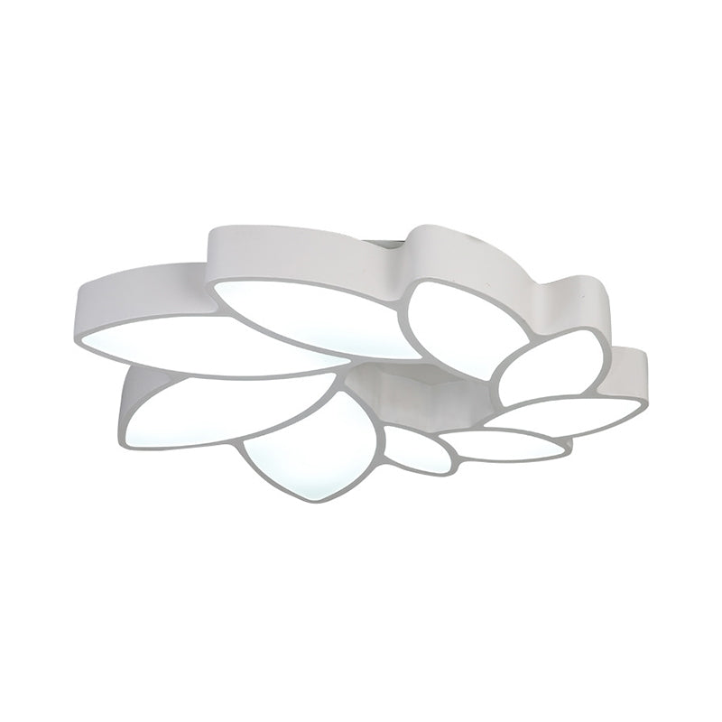 Sleek Flush Mount Led Acrylic Ceiling Light: White Wreath Design With Warm/White/3-Color Lighting