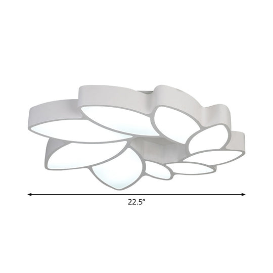 Sleek Flush Mount LED Acrylic Ceiling Light: White Wreath Design with Warm/White/3-Color Lighting for Living Room