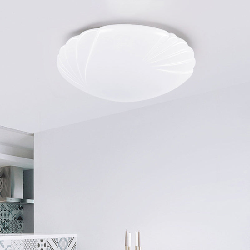 White Shell Shaped LED Ceiling Lamp in 3 Light Colors, Various Sizes