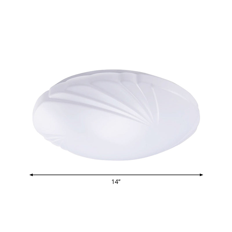 White Shell Shaped LED Ceiling Lamp in 3 Light Colors, Various Sizes