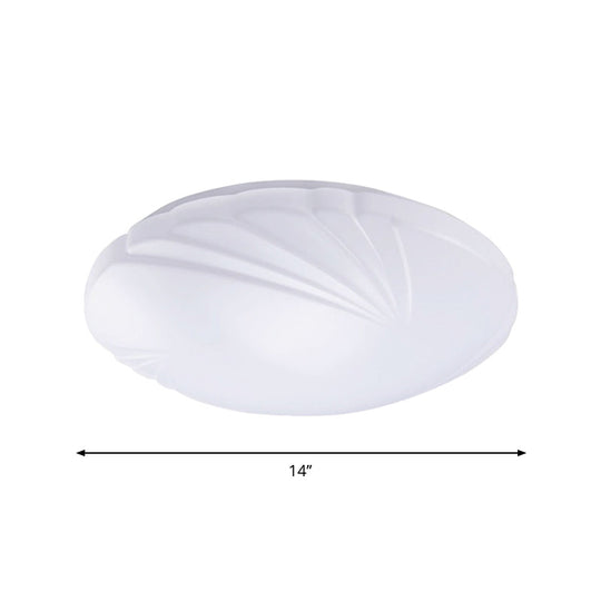 White Shell Shaped Led Ceiling Lamp In 3 Light Colors Various Sizes