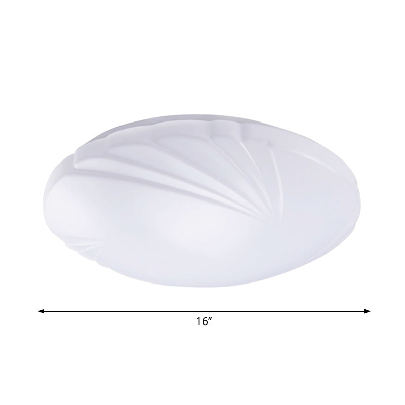 White Shell Shaped LED Ceiling Lamp in 3 Light Colors, Various Sizes
