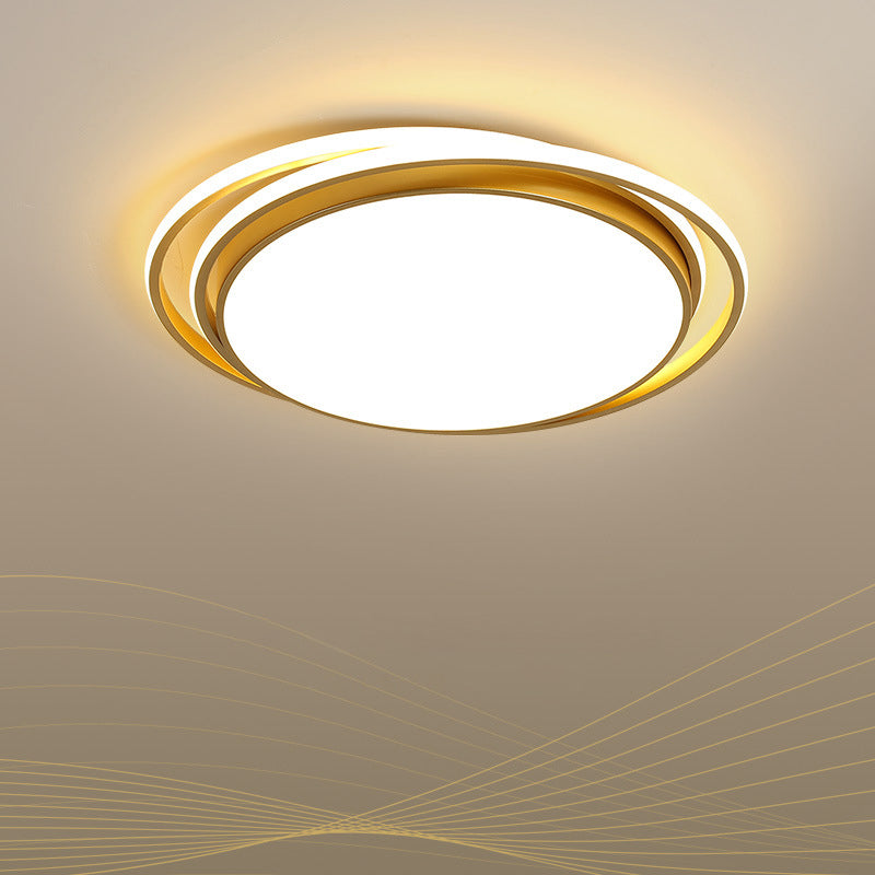 15"/19" Extra-Thin Round Flush Mounted LED Ceiling Lamp - Minimalistic Acrylic Design in Black/White/Gold