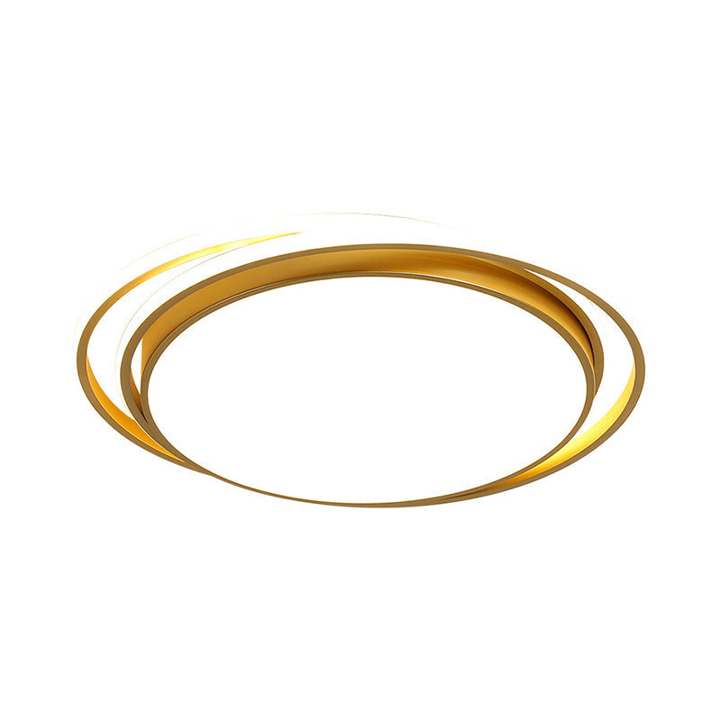 15"/19" Extra-Thin Round Flush Mounted LED Ceiling Lamp - Minimalistic Acrylic Design in Black/White/Gold