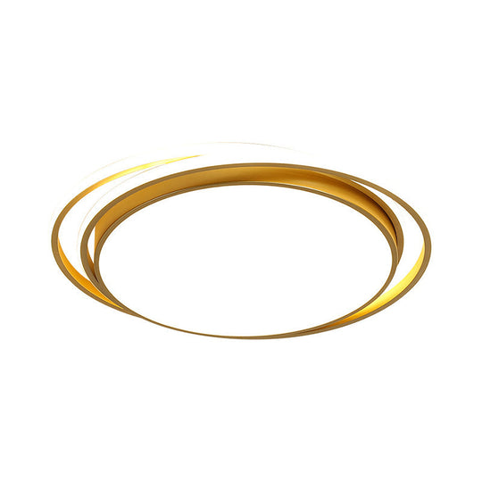 15"/19" Extra-Thin Round Flush Mounted LED Ceiling Lamp - Minimalistic Acrylic Design in Black/White/Gold