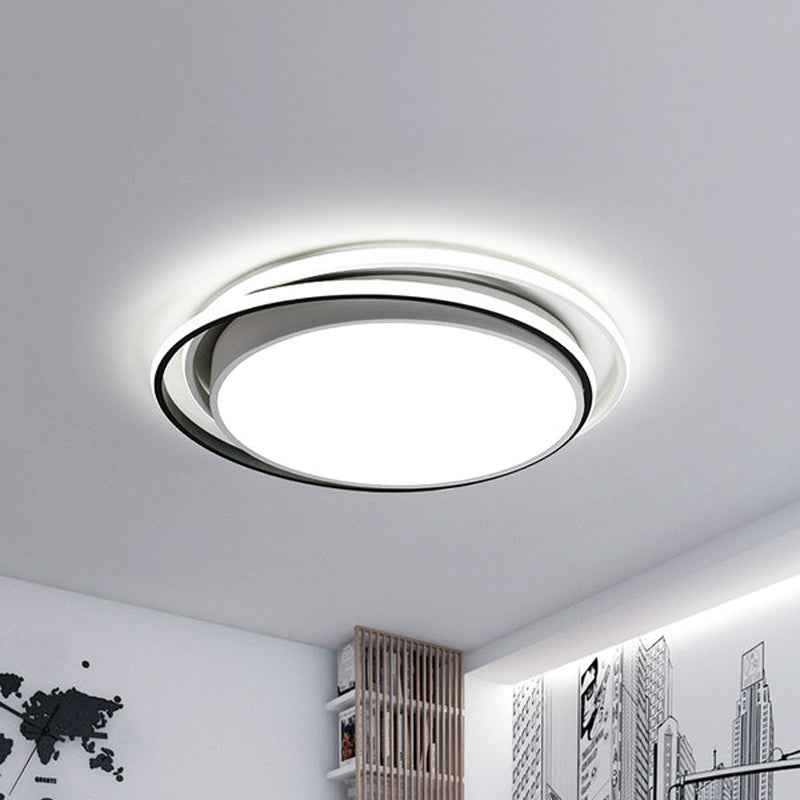 15/19 Extra-Thin Round Flush Mounted Led Ceiling Lamp - Minimalistic Acrylic Design In