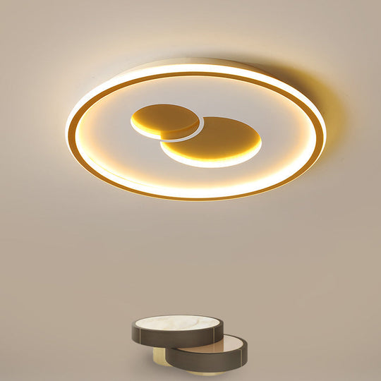 16"/19.5" Black/Gold LED Flushmount Ceiling Light with Simplicity Acrylic Design