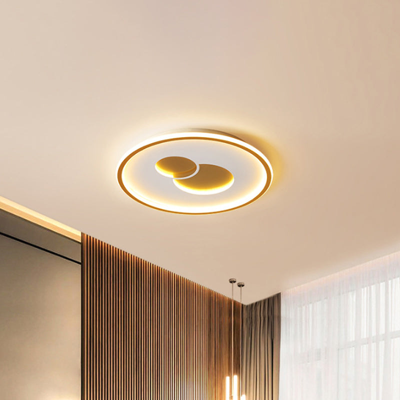 16"/19.5" Black/Gold LED Flushmount Ceiling Light with Simplicity Acrylic Design