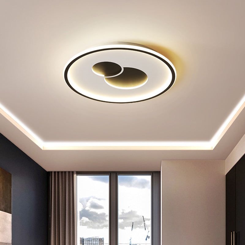 16/19.5 Black/Gold Led Flushmount Ceiling Light With Simplicity Acrylic Design Black / 16