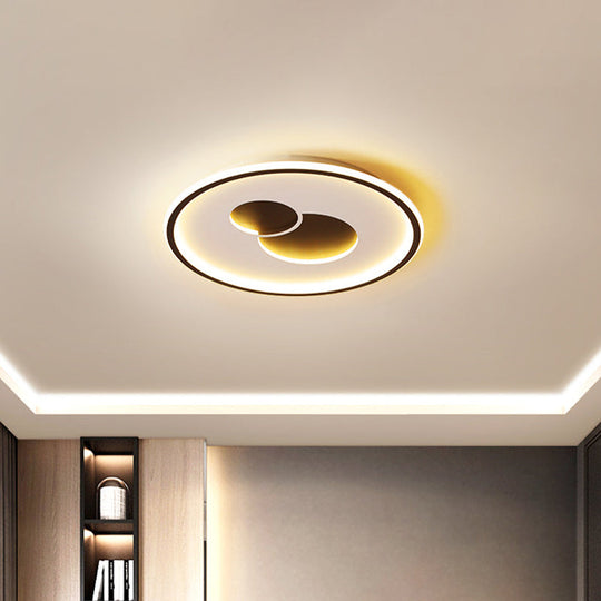 16"/19.5" Black/Gold LED Flushmount Ceiling Light with Simplicity Acrylic Design