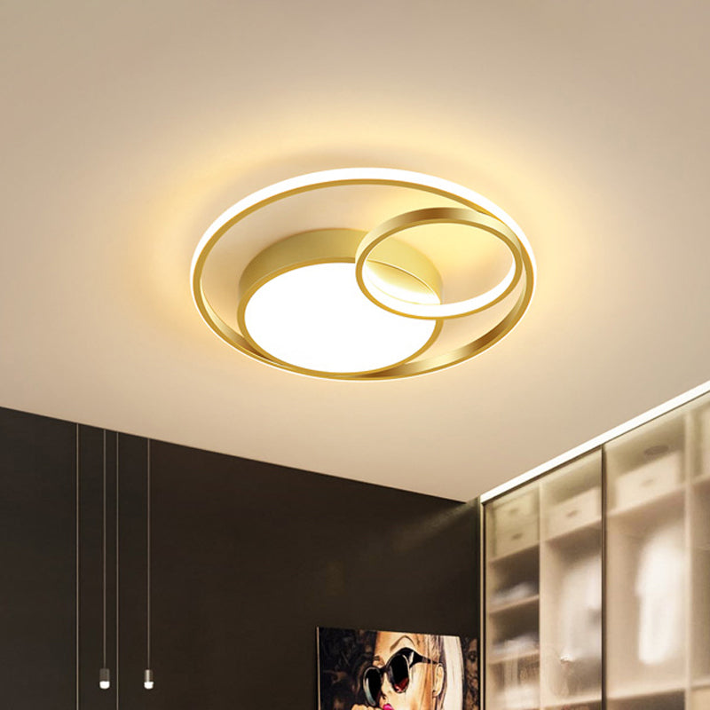 Simple Acrylic LED Ceiling Light Fixture - Circular Flush Mount Lamp for Dorm Room"