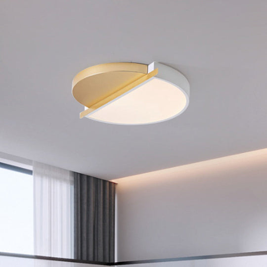 Modern Metal LED Flush Light: Sunrise Design, 16"/23.5" W Round LED Bedroom Ceiling Mount Lamp in White/3 Color Light