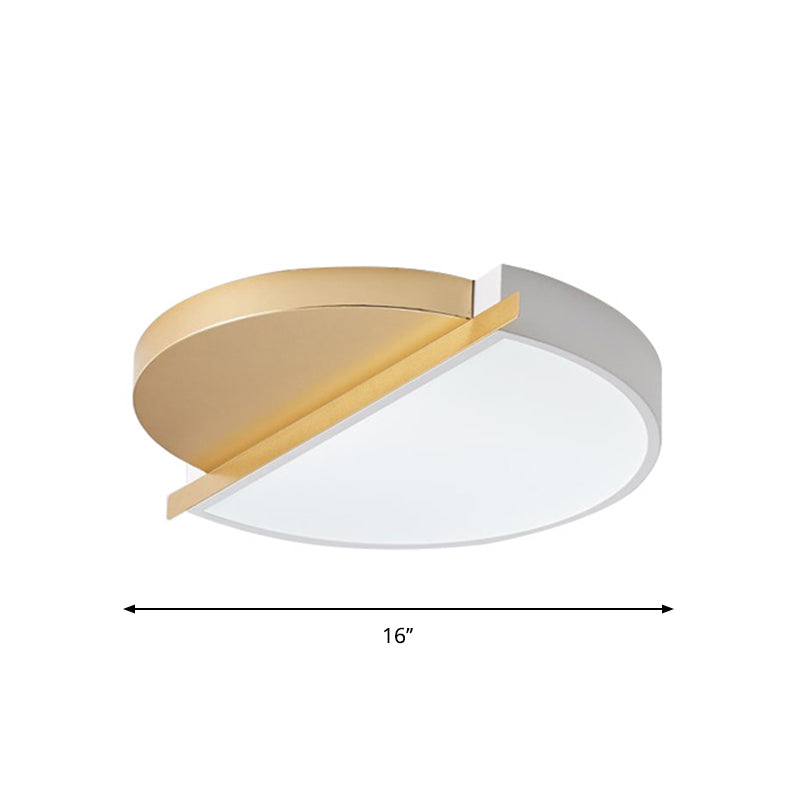 Modern Metal Led Flush Light: Sunrise Design 16/23.5 W Round Bedroom Ceiling Mount Lamp In White/3