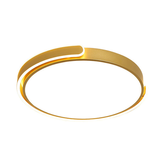 Simplicity LED Ceiling Lamp - Black/White/Gold Round Flush Mount Lighting with Acrylic Shade, Warm/White Light