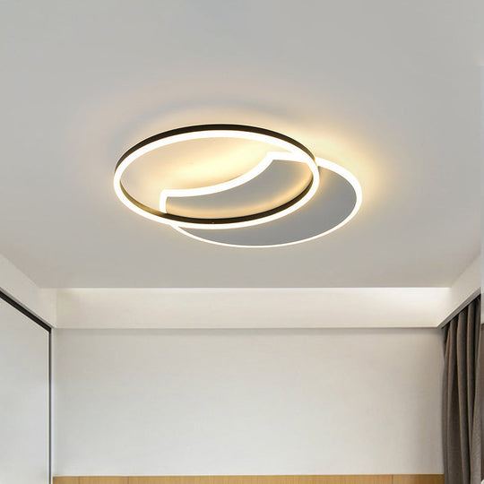 Plafonnier LED blanc moderne pour chambre à coucher avec lumière chaude/blanche
