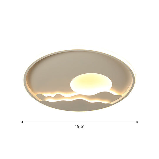 Ultrathin Circle Acrylic Flush Light - Modern Led White Ceiling Lamp | 16/19.5/23.5 Sunrise Pattern