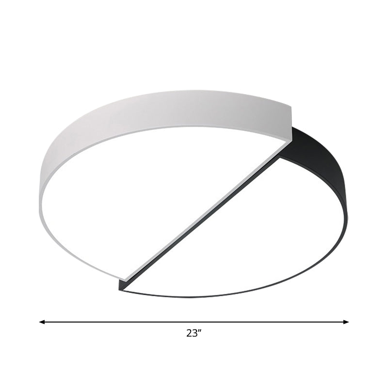 11"/19"/23" Nordic Acrylic LED Ceiling Lamp - Black-White Flush Mount for Bedroom