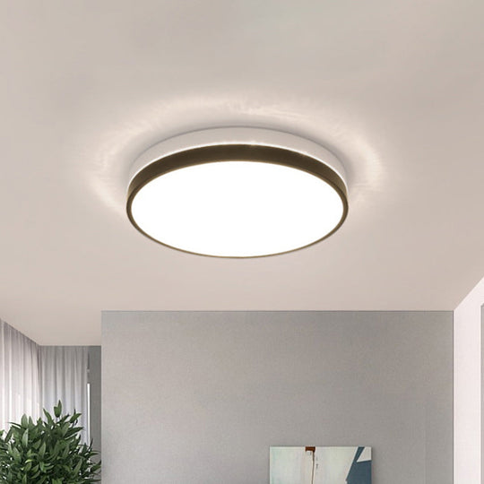 Modern Nordic LED Ceiling Light in Black & White - Round, Square or Rectangle Flushmount