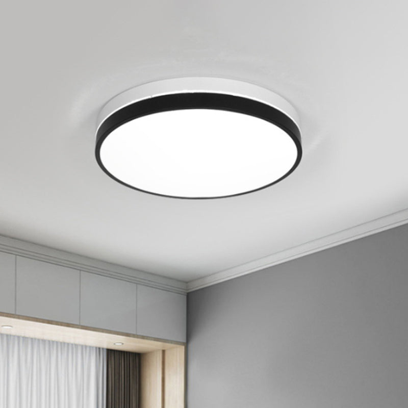 Modern Nordic LED Ceiling Light in Black & White - Round, Square or Rectangle Flushmount