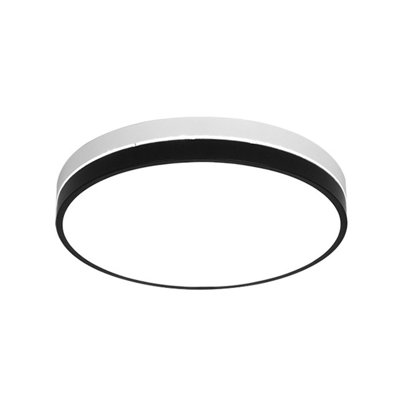 Modern Nordic LED Ceiling Light in Black & White - Round, Square or Rectangle Flushmount