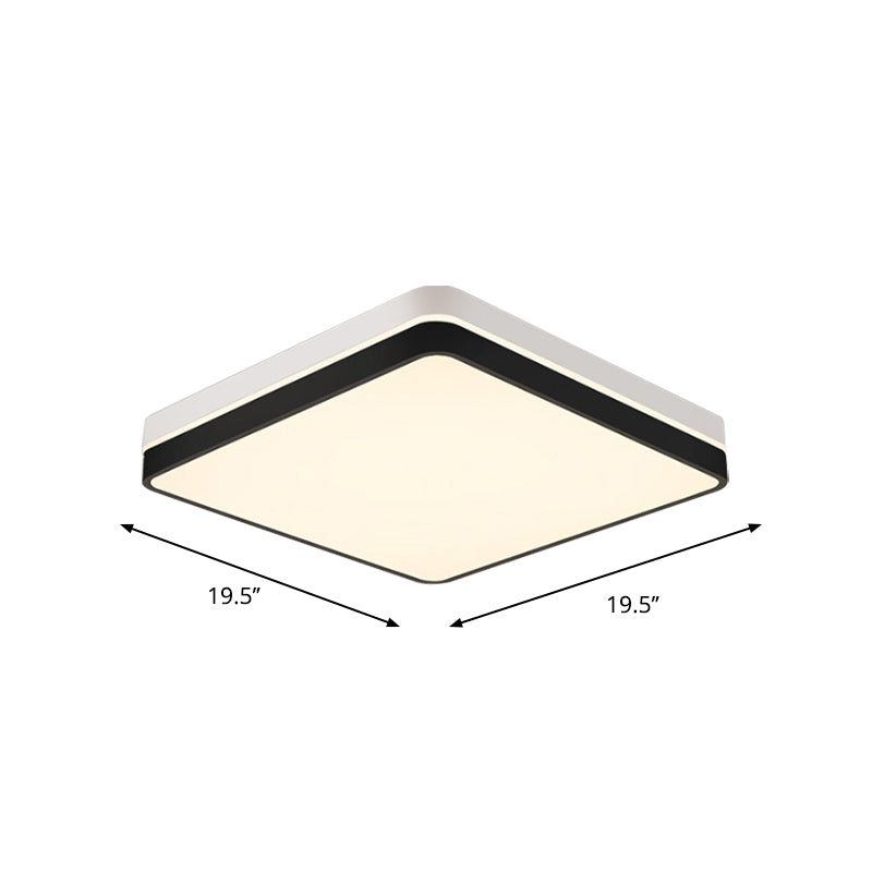 Modern Nordic LED Ceiling Light in Black & White - Round, Square or Rectangle Flushmount