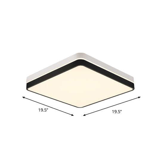 Modern Nordic LED Ceiling Light in Black & White - Round, Square or Rectangle Flushmount