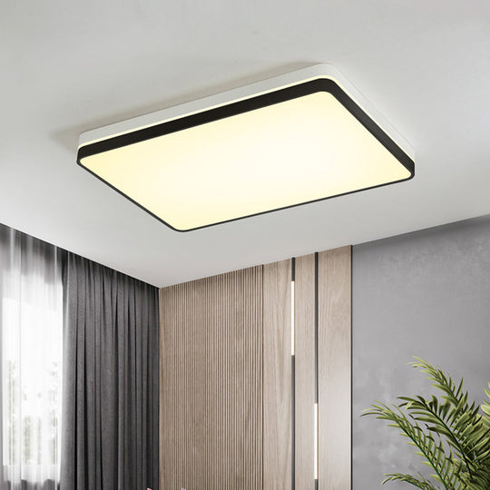 Modern Nordic LED Ceiling Light in Black & White - Round, Square or Rectangle Flushmount