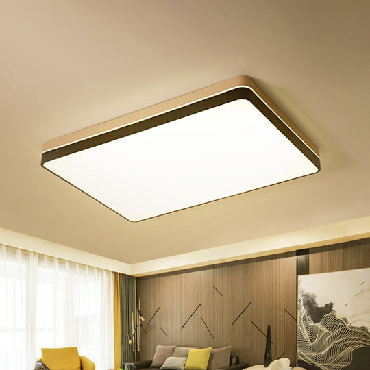 Modern Nordic Led Ceiling Light In Black & White - Round Square Or Rectangle Flushmount