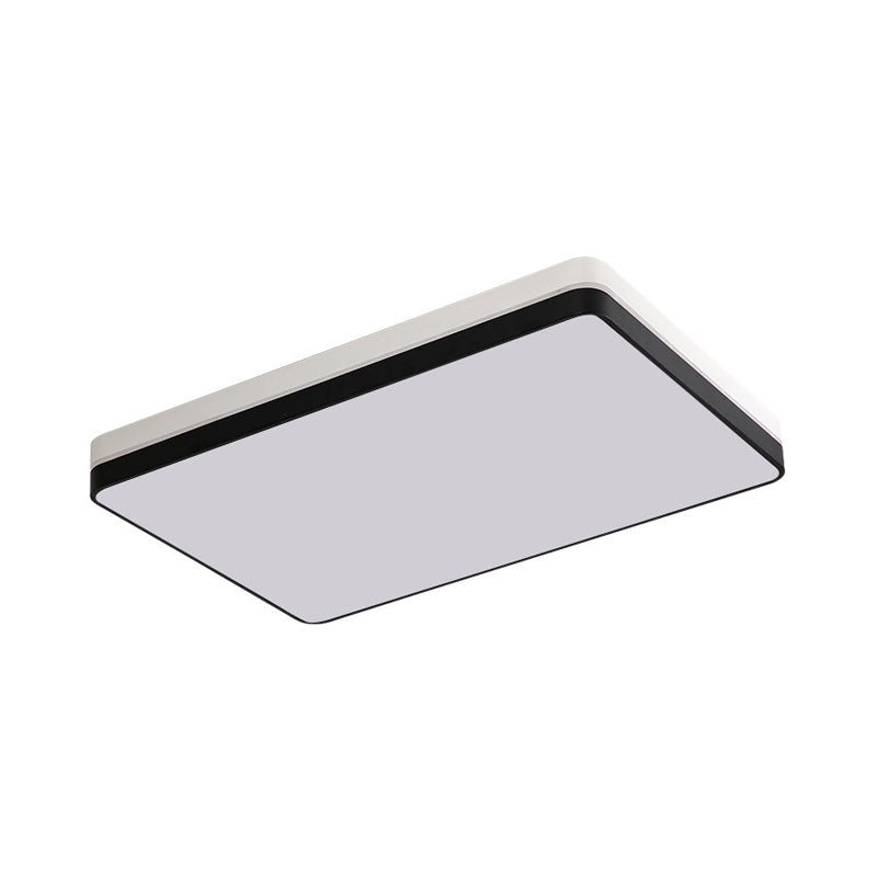 Modern Nordic Led Ceiling Light In Black & White - Round Square Or Rectangle Flushmount