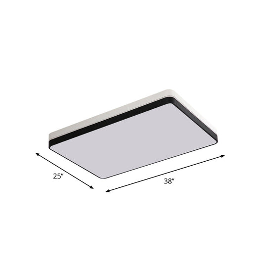 Modern Nordic LED Ceiling Light in Black & White - Round, Square or Rectangle Flushmount