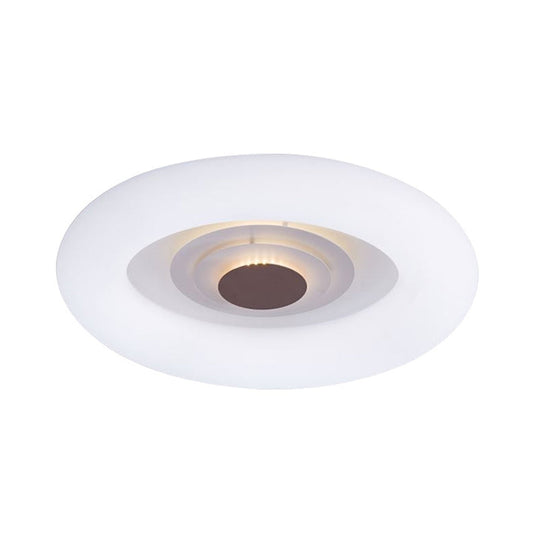 Contemporary Acrylic LED Ceiling Flush Mount Light for Living Room - Oval/Triangle/Round Shapes, White