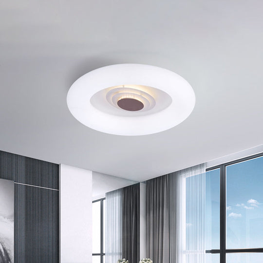 Contemporary Acrylic LED Ceiling Flush Mount Light for Living Room - Oval/Triangle/Round Shapes, White