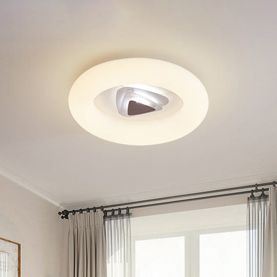 Contemporary Acrylic Led Ceiling Flush Mount Light For Living Room - Oval/Triangle/Round Shapes